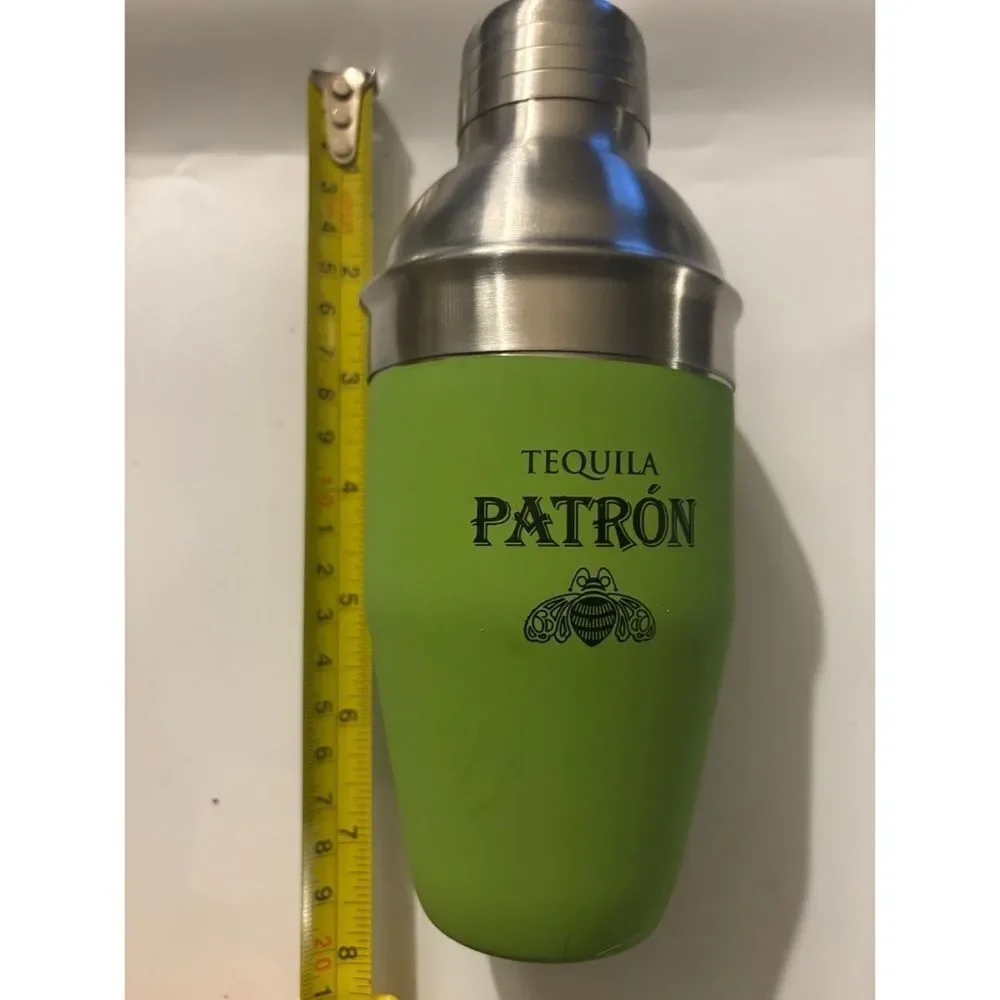 Patron Tequila Individual Cocktail Stainless Steel Shaker  8oz in Soft Lime